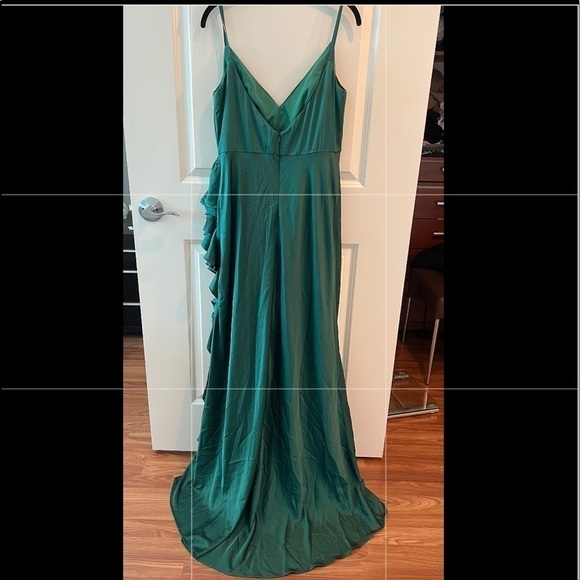 leena for Mac Duggal Satin Ruffled Gown - Picture 9 of 16